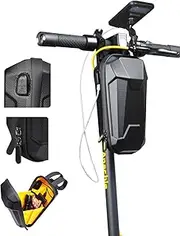 SYNAGY Scooter Handlebar Storage Bag with USB Charging Port, Adults Electric Scooter Front Bags for Ninebot/Hiboy/Okai e Scooter Accessories, Waterproof Flexible Hard Shell Carrying Case