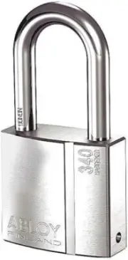 Abloy Sentry PL340/50B Hardened Steel Padlock w/ 2 Keys, Chrome Finish