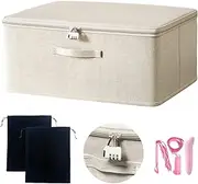 Locking Adult Game Toy Storage Organizer Lock Box Toy Storage Bins Women and Men Game Toys Storage Bags with 2 Drawstring Bags, Large capacity 15 x 10 x 6.3 Inches