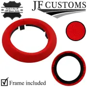 RED LEATHER SMG AUTOMATIC GEAR SURROUND RING TRIM FOR BMW E46 99-05 (for: BMW)