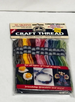 DMC Craft Thread Floss 36 Skeins 100% Cotton Variegated Non-Divisible 360 yds