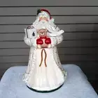 Spode Christmas Tree Hand Painted White w/Gold Trim Santa Cookie Jar New In Box