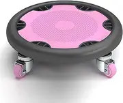 Multifunctional Abdominal Wheel Board for Core Workout 4 Castor Ab Strength Training Roller with Mat Ab Exercise Equipment for Home Gym(Black Pink)