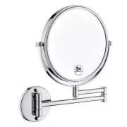 Unbranded Makeup Mirror 8"x8" Magnifying + Extension Arm +LED Lights in Chrome