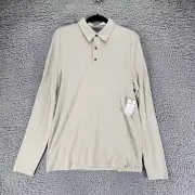Flag & Anthem Mens Medium Beige Long Sleeve 1/4 Button Polo *NWT*