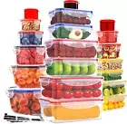 40 Pcs Food Storage Containers Airtight Plastic Meal Prep Microwave Freezer Safe