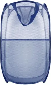 Laundry Hamper Mesh Foldable Basket Collapsible Extra Large 28" x 16" x 16" Blue