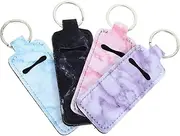 Beatifufu 4pcs Key Holder Lip Gloss Keychain Decoration Makeup Organizer Balm Pouch Nylon Storage Rack Lipstick