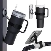 Magnetic Phone Holder for Stanley Cup,Adjustable Water Bottle for Gym,Phone Stand Fit for iPhone with Magsafe,Universal Phone Mount for Stanley Owala Yeti Tumbler Hydrojug 16-60oz,Gym,Stroller