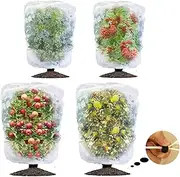 4 Packs 2 Size Garden Plant Netting Blueberry Bushes Protection Netting Covers Bags, Tomato Fruit Trees Protective Cover Bags Plant from Insect Bird Eating （2 * 4.92x3.94 FT+2 * 4.92x3.3 FT）
