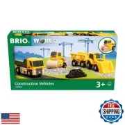 BRIO Construction Vehicles - Premium Wooden Toy Train Set | Fun and Education