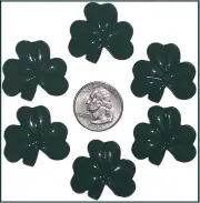 6 PC ST PADDY'S DAY SHAMROCK RESIN FLATBACK FLAT BACK RESINS PATTY'S DAY