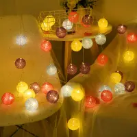 在飛比找蝦皮商城精選優惠-🎀棉線球彩燈串LED星星燈閃燈串燈臥室燈飾網紅生日浪漫房間布