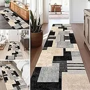 Carpet Runner, Laundry/Bedroom/Living Room Runner Rugs Soft Washable 100cm 1.5m 2m 250cm 300cm 4m 5m 6m Modern Geometric Entryway Carpet with Non-Slip Backing(3.3ft×4.9ft/100×150cm)