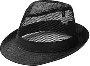 [haozaikeji] Men Panama Hat Fedora Trilby Hat Summer Straw Sun Hat Beach Hat Roll-up Jazz Cap Short Brim Hat Classic Gangster Panama Hat UV Protection Sun Hat Packable Foldable Straw Hat for Traveling