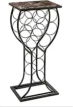 Wine Shelf Organizer Metal with Marble Finish Top Wine Storage Organizer Display Rack Table Wine Holder Portable