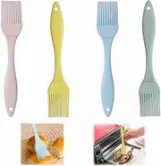 4 Pcs Pastry Brushes, Oil Brush for Cooking Multifunction Heat Resistant Oil, Silicone Pastry Brush Detachable Washing Brushes Head, for Baking Spread Evenly Barbecues Basting Food Stirring
