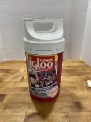 Rare Vintage Igloo Playmate 1/2 Gallon Jug Cooler Thermos Red White NOS
