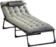 Portable Oxford Fabric Foldable Camping Bed Thickened Steel Pipe Folding Bed Height Adjustable Foldable Bed with Soft Mattress Comfortable