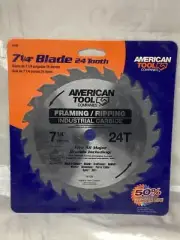 American Tool companies 7 1/4" Circular saw Blade 24 teeth Industrial Carb NIP
