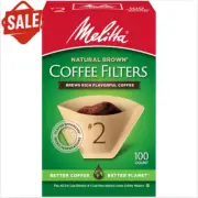 #2 Cone Coffee Filters, Unbleached Natural Brown,100 Total Filters | USA