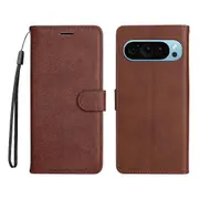 KT Leather Series-2 for Google Pixel 9 Case Stand Wrist Strap Solid Color Phone Cover
