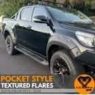 Pocket Style Textured Flares suitable for TOYOTA HILUX 2015-2018 GUARD BLACK