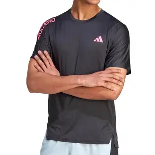 【adidas 愛迪達】Adizero TEE M 男款 黑色 排汗 運動 休閒 T恤 短袖 HY6946