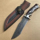 FORGED DAMASCUS HUNTING KNIFE SURVIVAL RESCUE HAND CRAFTED KNIFE FIXED BLADE TOP
