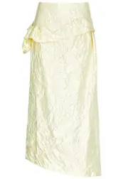 Meryll Rogge Embellished Crinkled Satin Maxi Skirt - Off White - 36 (UK8 / S) 36 (UK8 / S)