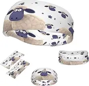 FJWSLCH Sheep Headbands for Women Men Non Slip Workout Sweatbands Adjustable Sports Hair Bands Elastic Head Bands Moisture Wicking Hairband for Running, Cycling, Yoga, Spa