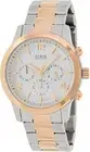 New Authentic GUESS Men' Guess u0123g1 Silver & Rose Gold tone chronograph watch