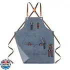 Pinknoke Denim Bbq Apron for Men Women with Pockets Adjustable Cross Back Che