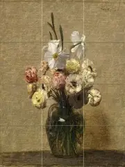 RANUNCULUS AND NARCISSES Tile Mural Kitchen Bathroom Wall Backsplash 12.75x17
