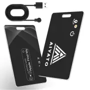 AIYATO Thin Wallet Card Tracker Wireless Charging GPS Smart Tag Air Tag Work for