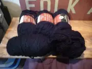 Lot of 5 LOOPS & THREADS Charisma #5 Bulky Yarn, 109 yd. #14, Black