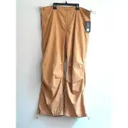 New Refuge Retro Slouchy Oversized Grunge Parachute Pants Light Cinnamon Size L
