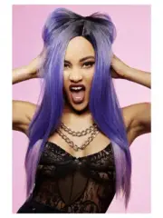 Manic Panic Ombre Two Tone Purple Long Straight Wig with Side Part