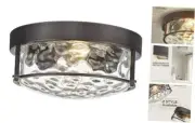 Kitchen Ceiling Light Fixtures, 12" Flush Mount Ceiling Light, Modern Bronze