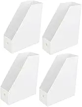DIYEAH Fireproof File Cabinet 4pcs Portable File Organizer Box Book Storage Cardboard Magazine Holders Easy Maintenance Diy Layout Office Home Filing System