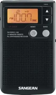 Sangean DT-200X AM/FM Synthesized Pocket Radio Black