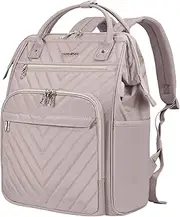 VANKEAN 17 Inch Laptop Backpack for Women Men Fashion Computer Work Bag, Large Capacity Waterproof Backpack with USB Port & RFID Pockets, College Daypack Business Travel Backpack, Light Dusty Pink