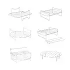 Air Fryer Stand Toast Rack Oven Cooling Shelf Multipurpose Skewers Baking Tray