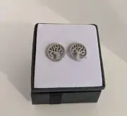 sterling silver Tree Of Life Stud Earrings