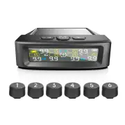 Solar Car TPMS Tire Pressure Monitoring System Automatic Safety Alarm System Tire Temperature Monitoring with 6 Sensors