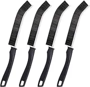 Leyatry 4 Pcs Crevice Cleaning Brush,Multifunctional Gap Cleaning Brush Tool, Bathroom,Window,Hard Bristle Cleaner（Black）