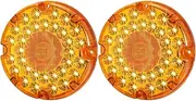 XtraGlow 7" Round Transit Turn Signal Light Amber LED Parking Lights with Built-in Reflex Lens for Skoolie School Bus Tail Lights 2Pcs