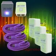 3X 4 USB PORT HUB WALL ADAPTER+3FT CABLE POWER CHARGER PURPLE GALAXY NOTE NEXUS