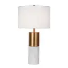 60cm White Marble Bedside Modern Desk Table Lamp Living Room Shade Cylinder Base