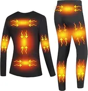 [IMYOGI] Cozy Heating Underwear Set, Man Woman Electric Thermal Underwear Shirt and Pant with 3 Level Temprature for Cold Weather